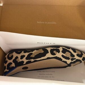 Rothy's Point II Desert Cat Black and Tan Animal Print Flats
